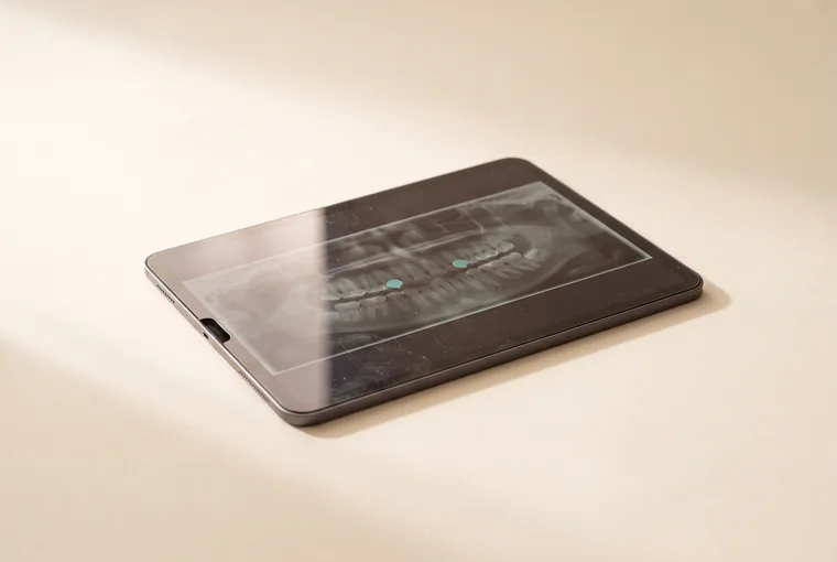 A slim tablet lying flat on warm off-white paper