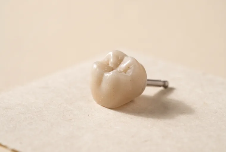 A freshly milled ceramic dental crown with a chalky matte pre-glaze surface