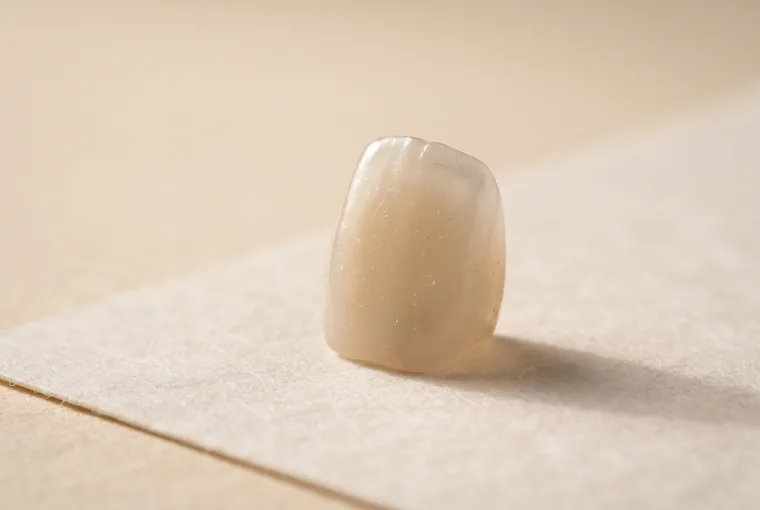 A single anterior dental crown shaped like a front incisor