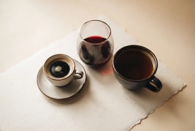 A small cup of black coffee