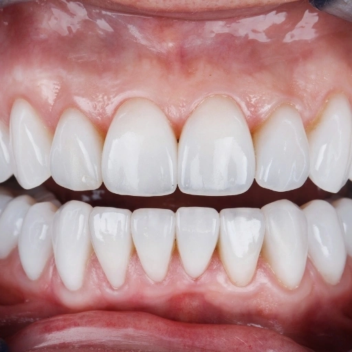 Close-up view of straight and bright teeth after cosmetic dentistry smile enhancement treatment