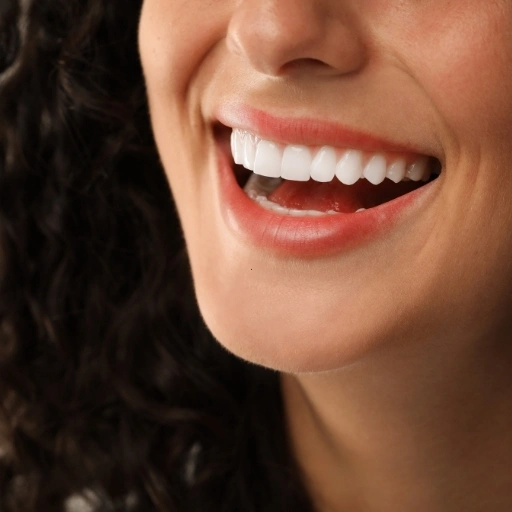 Close-up of bright white teeth showing the results of professional cosmetic dental treatment